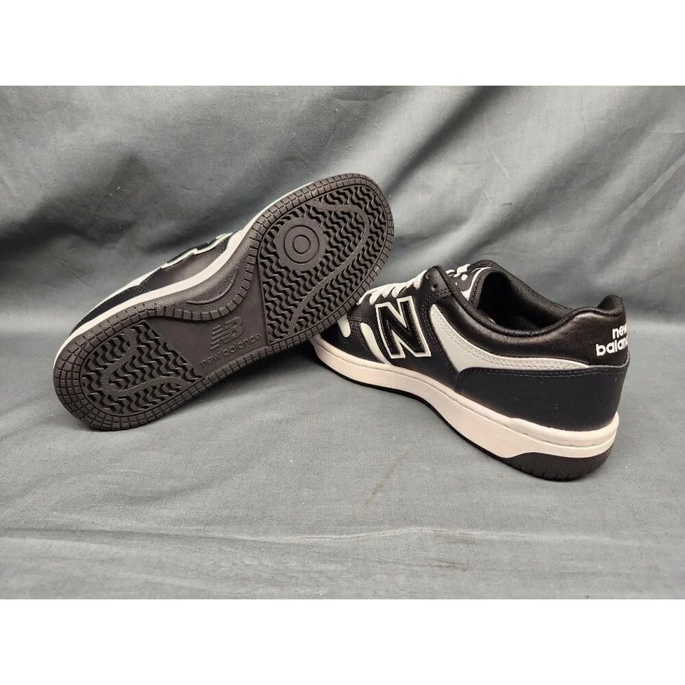 New Balance Boys 480 Sneakers GSB480BW Leather Black White Size 5.5 NEW NO BOX! - Picture 2 of 11